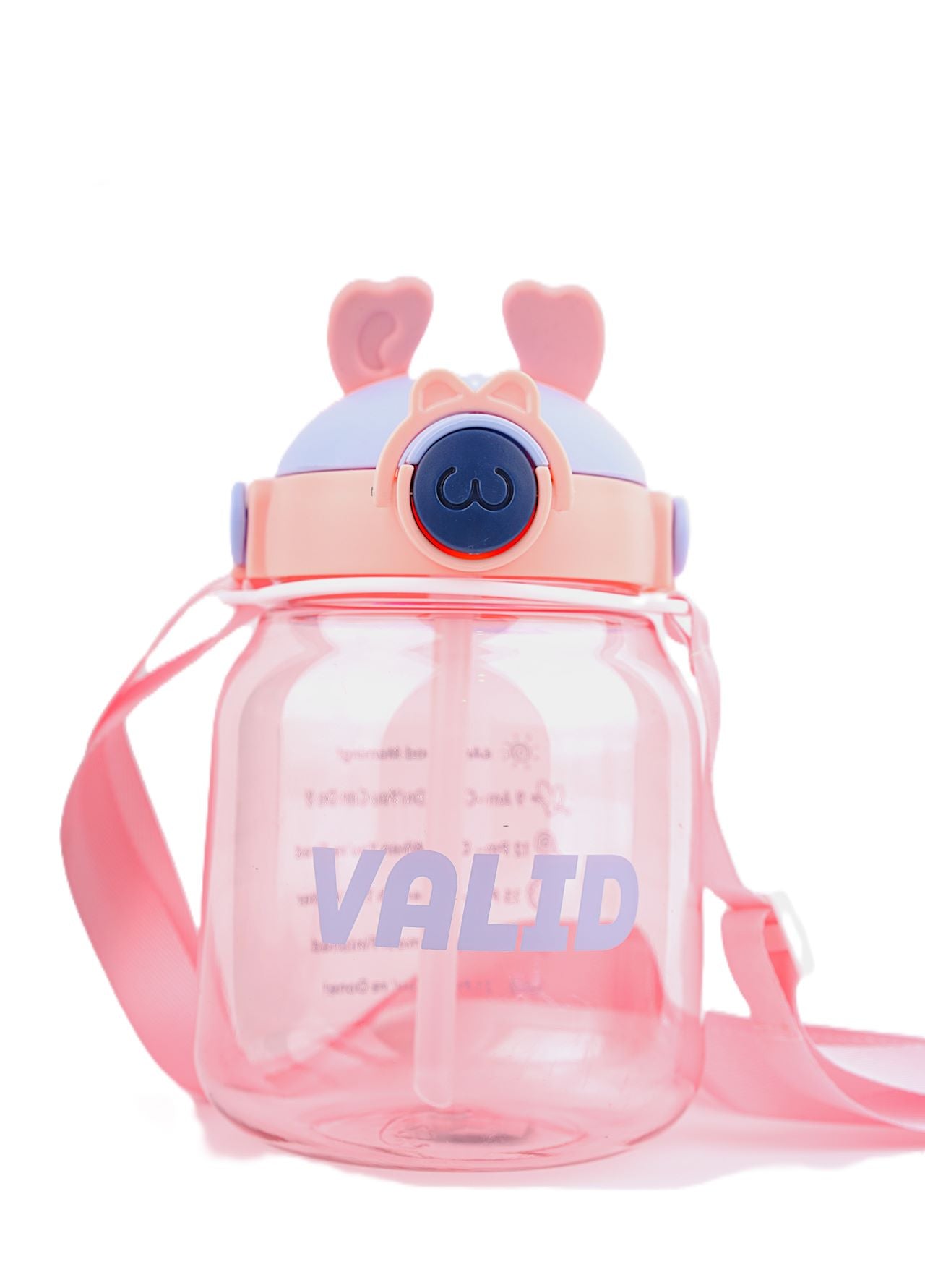 Pink & Blue Bunny Ear Water Jug – Cute Hydration Bottle with Strap