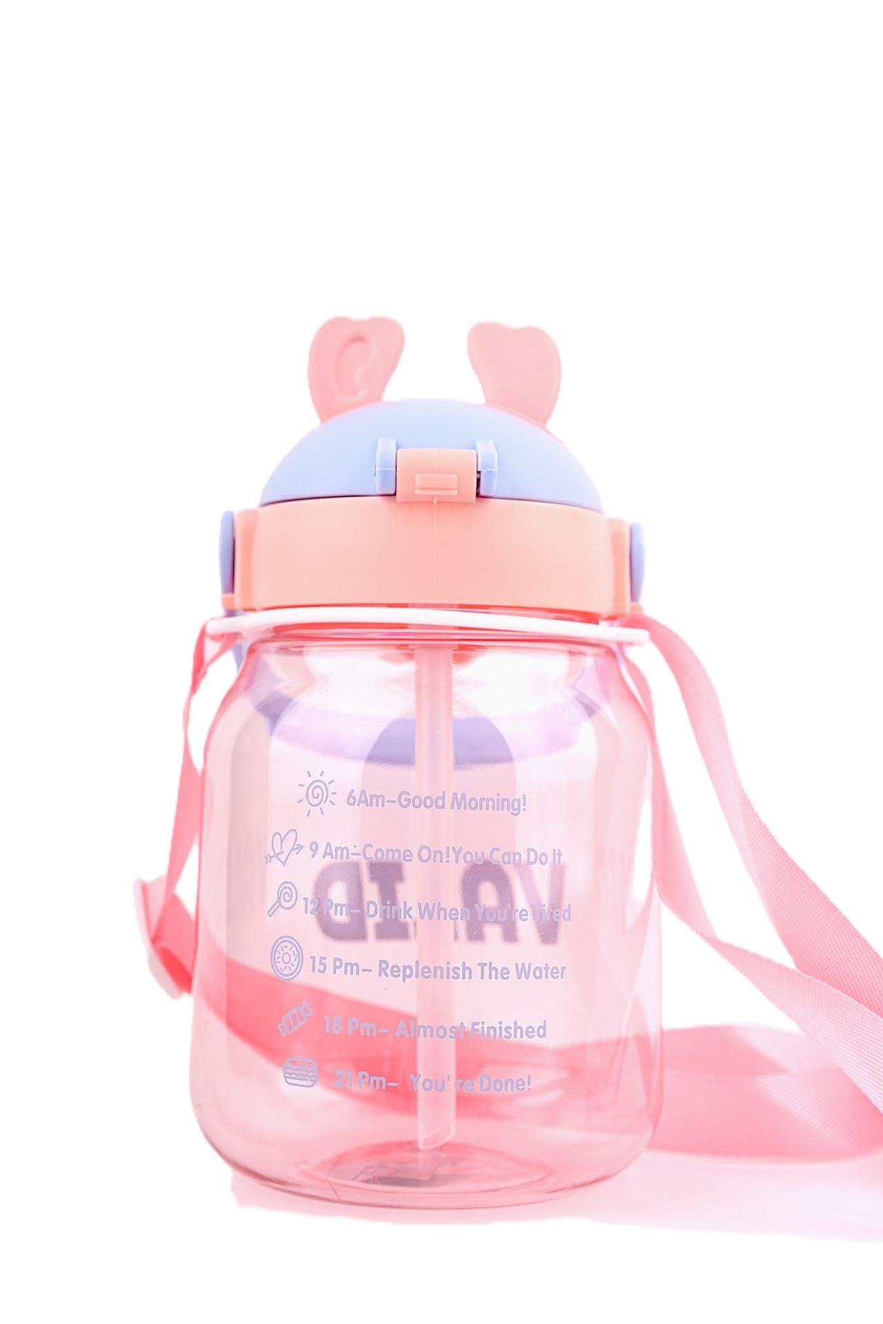 Pink & Blue Bunny Ear Water Jug – Cute Hydration Bottle with Strap