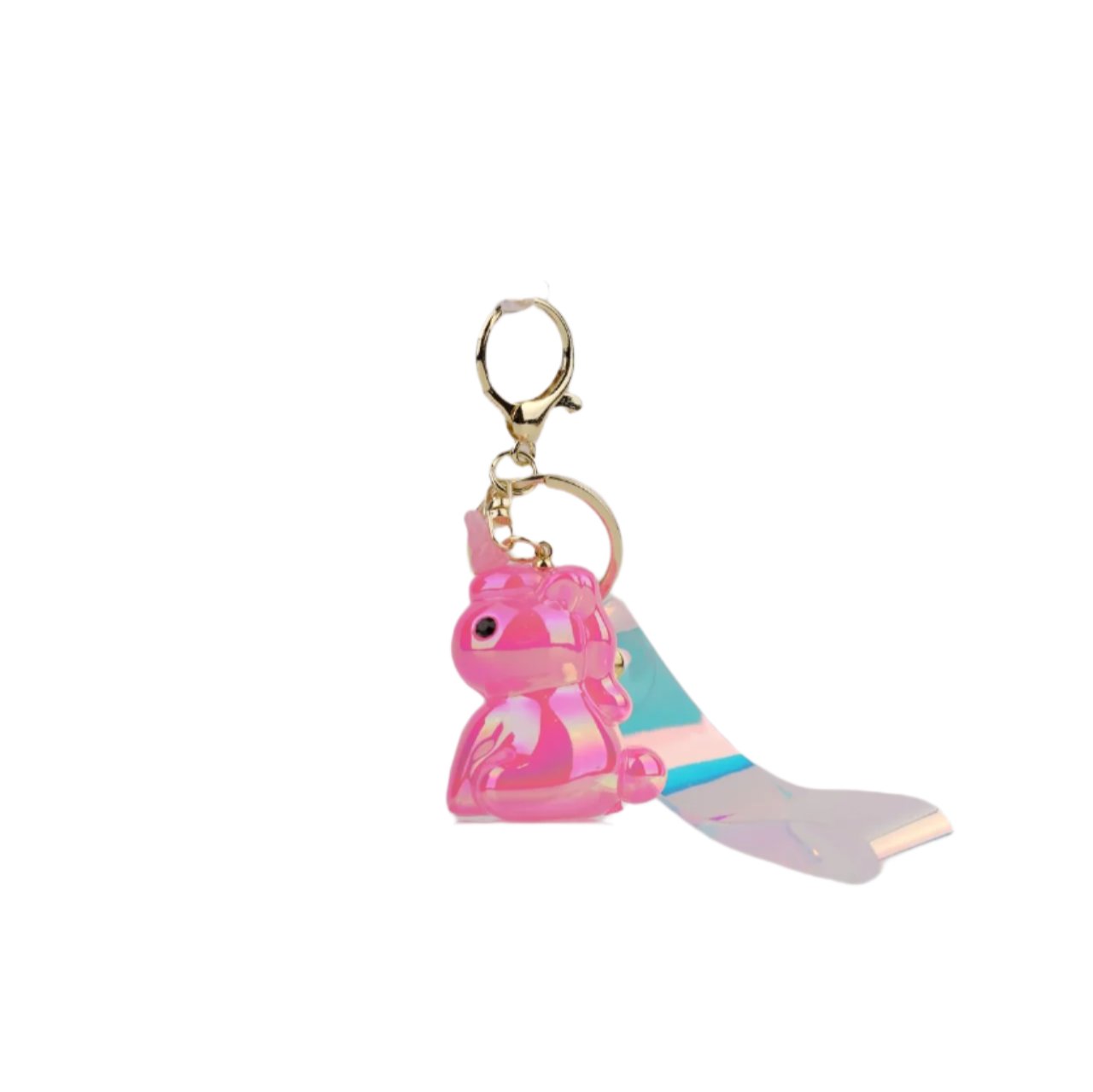 Charming Pink Unicorn Keyring – Glossy and Playful Keychain Accessory