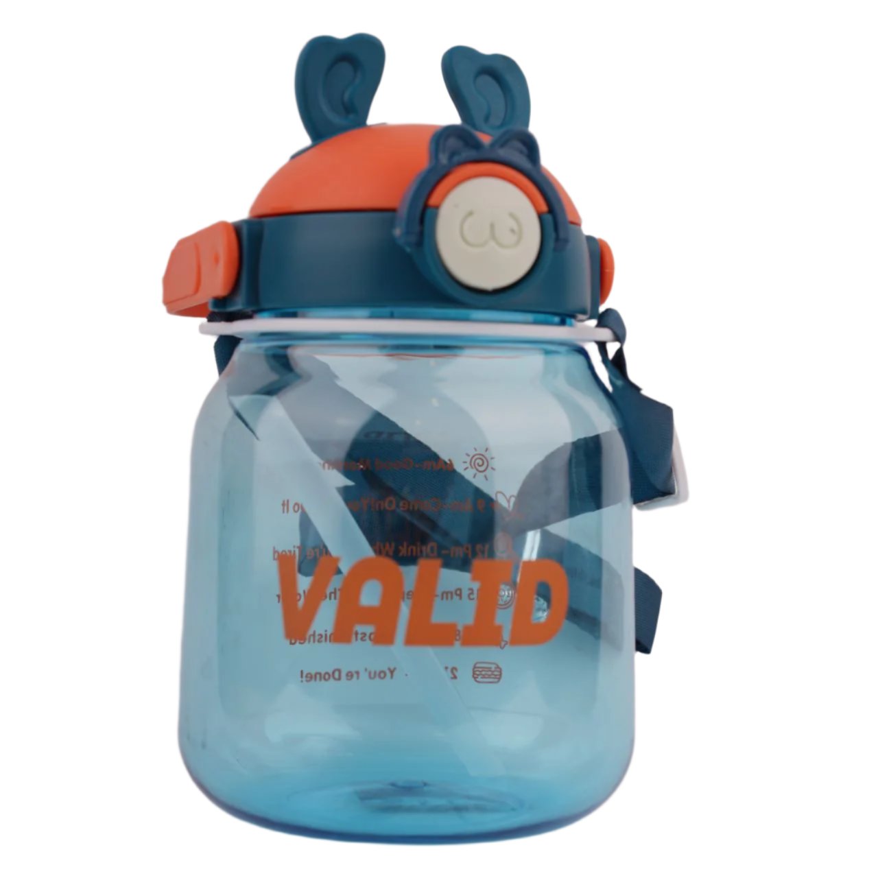 Blue & Orange Bunny Ear Water Jug – Hydration Bottle with Strap