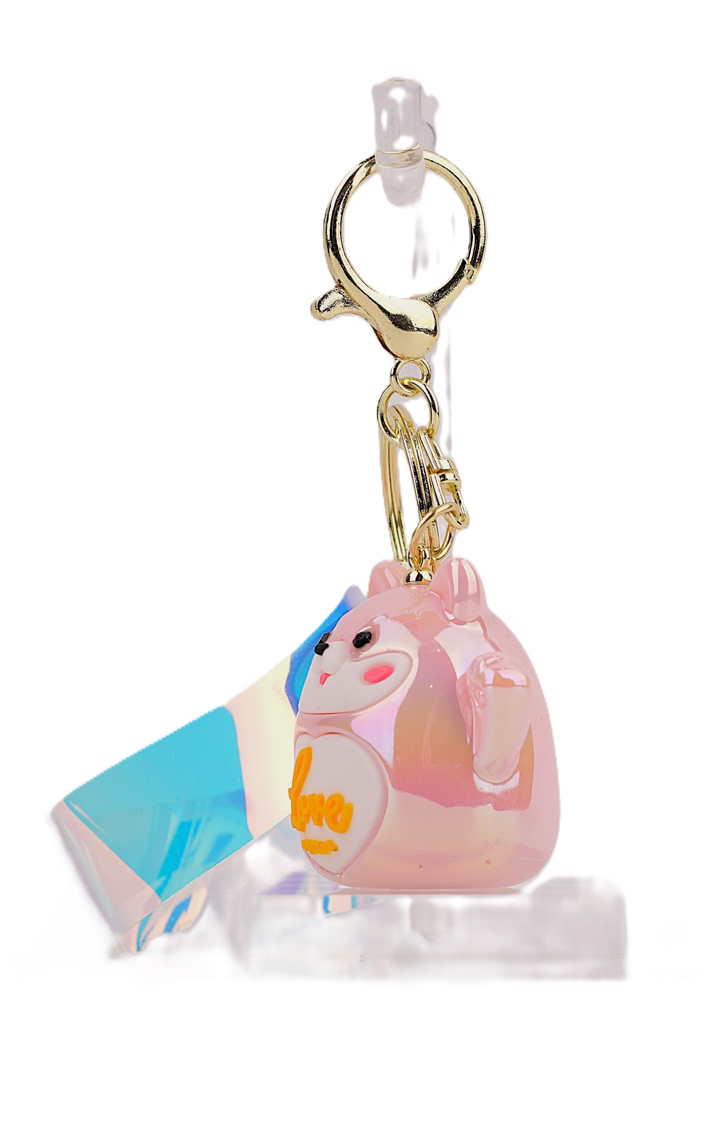 Pink Shiba Inu Keyring – Cute Love-Themed Keychain Accessory